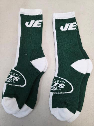 ST12 Mens NFL NEW YORK JETS Lot of 2 Crew Socks MEDIUM 5-10 NEW