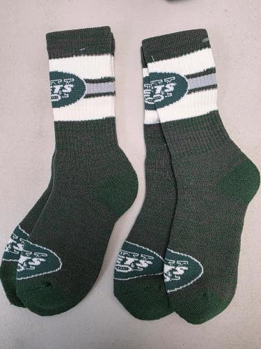 ST16 Mens NFL NEW YORK JETS Lot of 2 Crew Socks MEDIUM 5-10 NEW