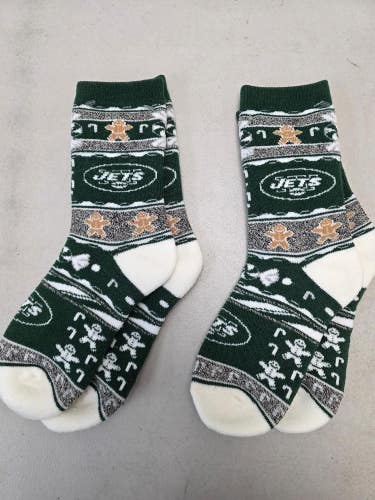 ST33 Mens NFL NEW YORK JETS Lot of 2 Crew Socks MEDIUM 5-10 NEW