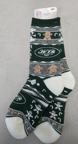 ST34 Mens NFL NEW YORK JETS Lot of 1 Crew Socks MEDIUM 5-10 NEW