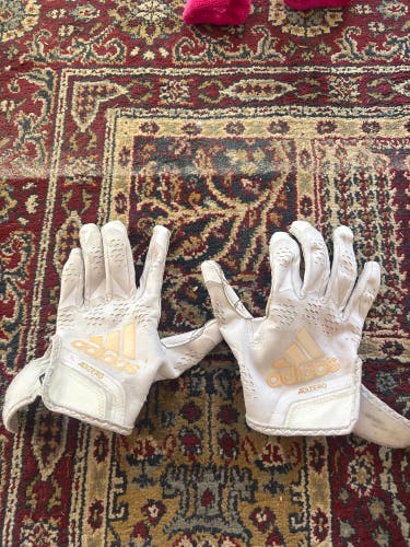 White Small Youth Adidas Adizero Gloves (Used)