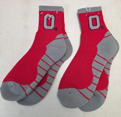 ST1 Mens NCAA OHIO STATE BUCKEYES Crew Socks Lot of 2 Pair LARGE New