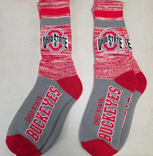 ST2 Mens NCAA OHIO STATE BUCKEYES Crew Socks Lot of 2 Pair LARGE New