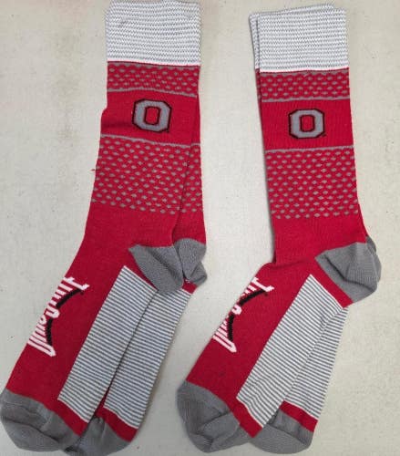 ST4 Mens NCAA OHIO STATE BUCKEYES Crew Socks Lot of 2 Pair LARGE New