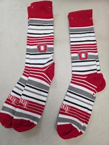 ST6 Mens NCAA OHIO STATE BUCKEYES Crew Socks Lot of 2 Pair LARGE New