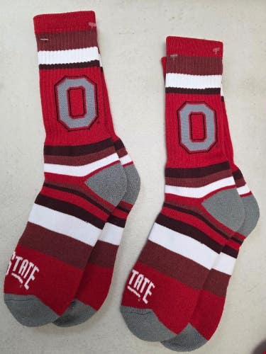 ST7 Mens NCAA OHIO STATE BUCKEYES Crew Socks Lot of 2 Pair LARGE New