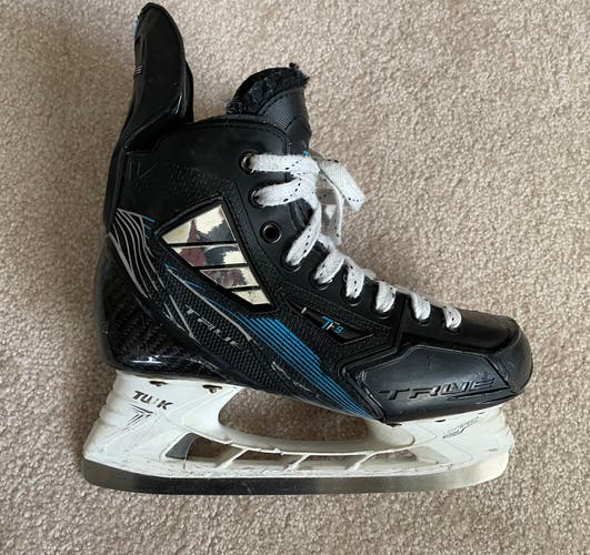 Black 2021 True TF9 Hockey Skates Regular Width Size 4.5 (Used) Upgraded Tuuk blades & Felt tongues.