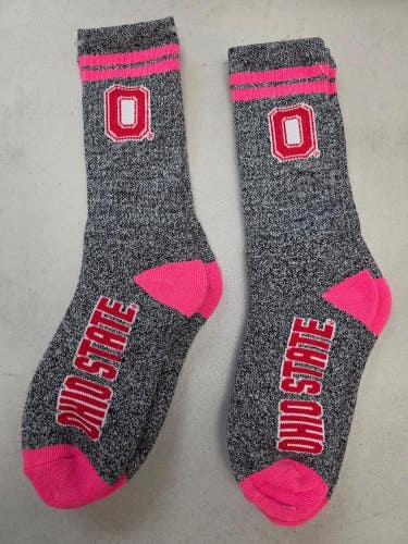 ST8 Mens NCAA OHIO STATE BUCKEYES Crew Socks Lot of 2 Pair LARGE New