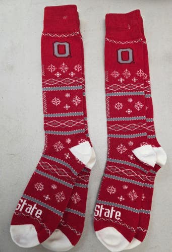 ST10 Mens NCAA OHIO STATE BUCKEYES Crew Socks Lot of 2 Pair LARGE New