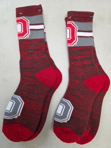 ST11 Mens NCAA OHIO STATE BUCKEYES Crew Socks Lot of 2 Pair LARGE New