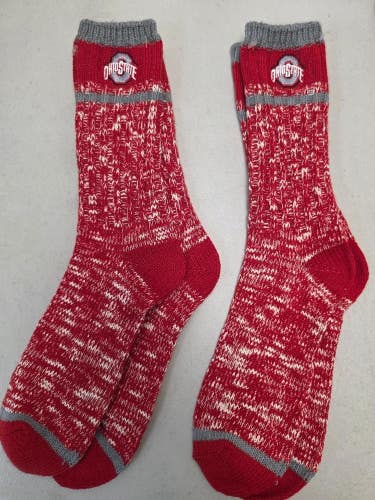 ST13 Mens NCAA OHIO STATE BUCKEYES Crew Socks Lot of 2 Pair LARGE New