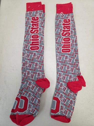 ST14 Mens NCAA OHIO STATE BUCKEYES Crew Socks Lot of 2 Pair MEDIUM 5-10 New
