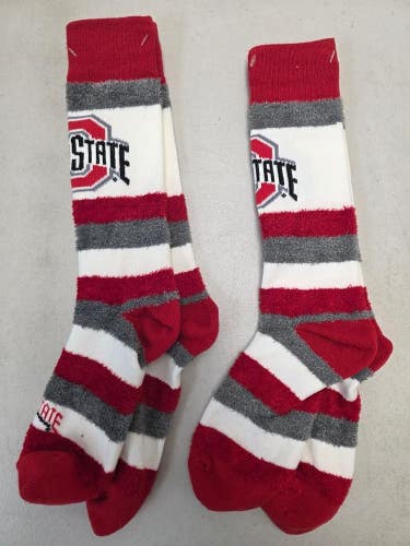 ST17 Mens NCAA OHIO STATE BUCKEYES Crew Socks Lot of 2 Pair MEDIUM 5-10 New