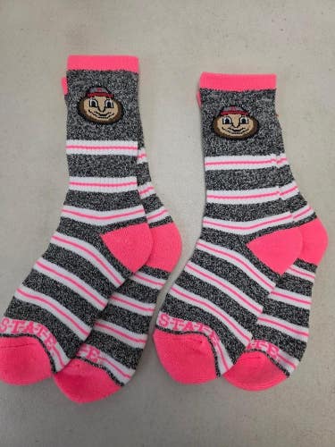 ST19 Mens NCAA OHIO STATE BUCKEYES Crew Socks Lot of 2 Pair MEDIUM 5-10 New
