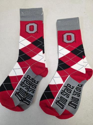 ST16 Mens NCAA OHIO STATE BUCKEYES Crew Socks Lot of 2 Pair MEDIUM 5-10 New