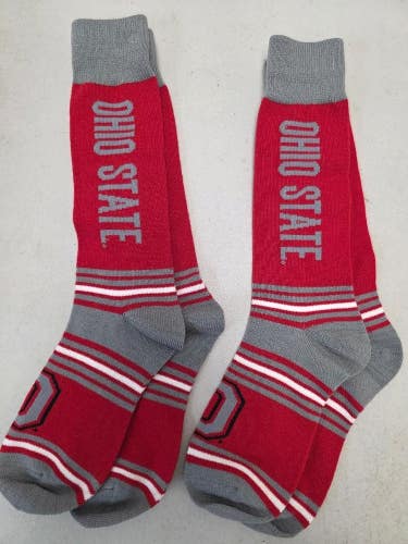 ST22 Mens NCAA OHIO STATE BUCKEYES Crew Socks Lot of 2 Pair MEDIUM 5-10 New