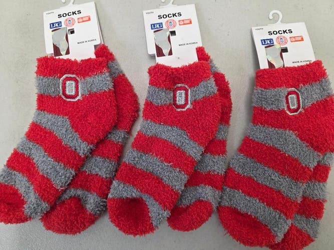 ST27 YOUTH NCAA OHIO STATE BUCKEYES Crew Socks Lot of 3 Pair New