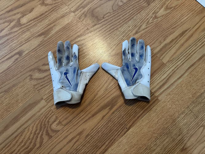 White Large Youth Nike Vapor Jet 7.0 Gloves (Used)