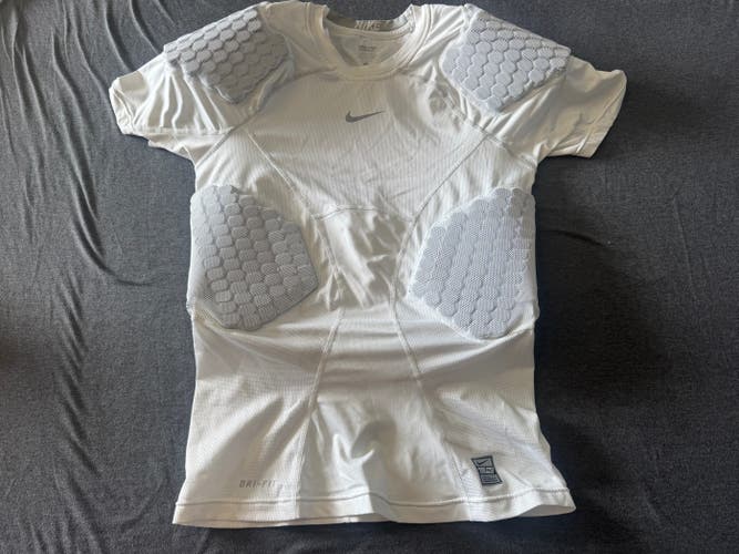 **Nike Pro Combat Padded Compression Football Shirt – White – Size Large