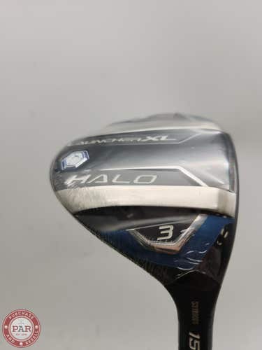 NEW 2021 CLEVELAND LAUNCHER XL HALO 3 WOOD 15* STIFF GRAFALLOY PROLAUNCH +HC BRA