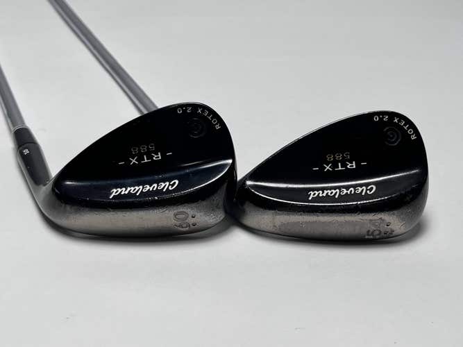 Cleveland 588 RTX 2.0 Black Satin Wedge Set 54* 10 | 60* 10 True Temper DG Wedge