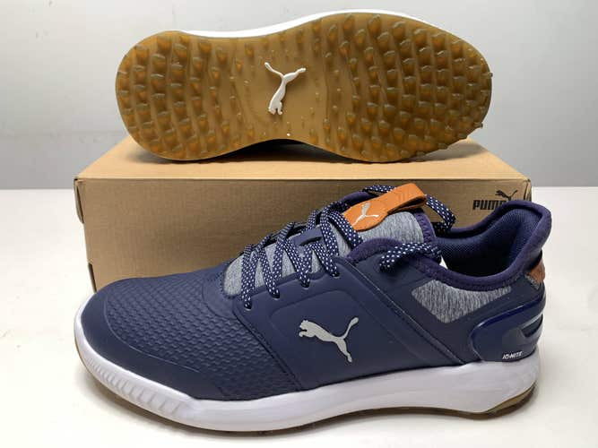 Puma IGNITE Elevate Waterproof Golf Shoes Navy Men's SZ 8.5 (376077 05) NIB
