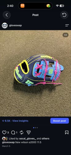 Wilson A2000 1786 RH Infield Baseball Glove 11.5"