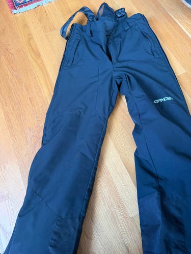Black Unisex Youth Size 16 Spyder Ski Pants (Used)