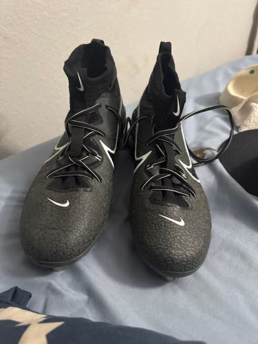Black Men's Size M 14.0 (W 15.0) Adult Nike Alpha Huarache NXT High Top Metal (New)