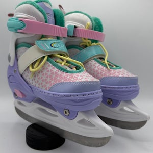 Nattork Adjustable Kids Ice Skates Sz 13-2 Pink/Purple