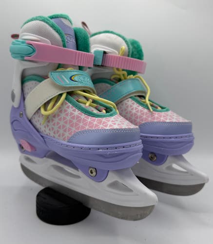 Nattork Adjustable Kids Ice Skates Sz 13-2 Pink/Purple