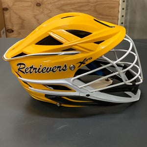 Used Yellow Cascade XRS Helmet | UMBC PLAYER ISSUED
