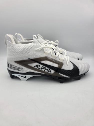 Nike Alpha Menace 4 Elite Mens Size 13.5 White Black Football Cleats IB2501-100