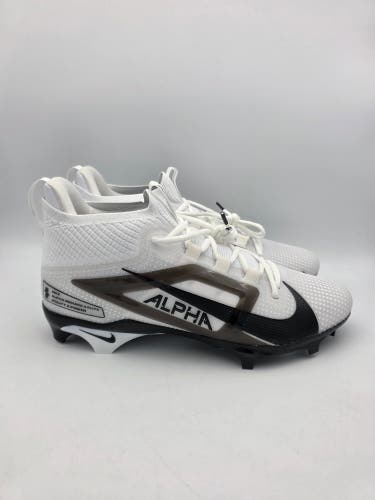 Nike Alpha Menace 4 Elite Football Cleats Mens 11.5 Wide IB2516-100 White Black