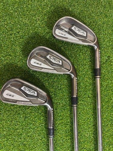 2012 Adams Idea Black CB3 Right Handed Iron Set Stiff Flex (Used) 4-9 and GW