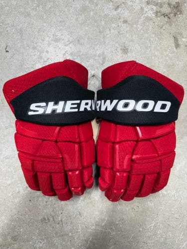 13” Sherwood Code 3 New Jersey Devils Pro Stock Gloves (New) NHL