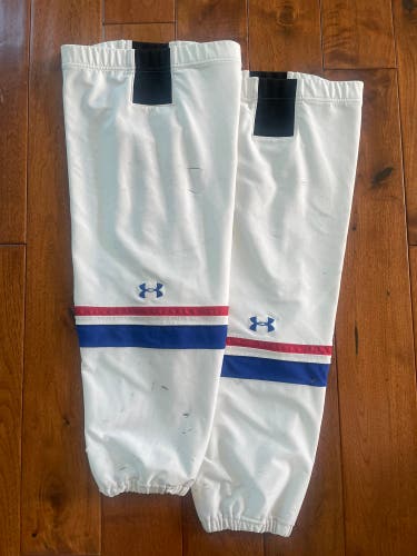 White UMass Lowell Senior XL Under Armour Socks (Used)