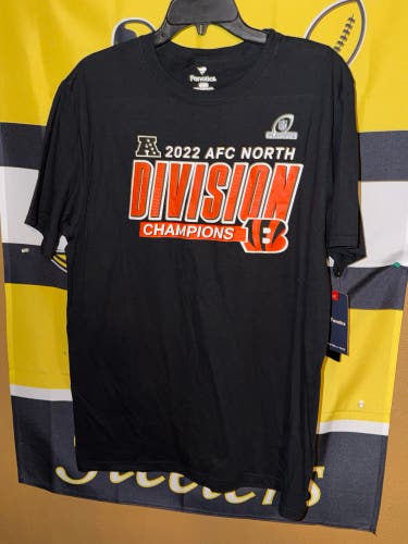 Fanatics NFL Football Cincinnati Bengals 2022 AFC North Champions Shirt Men’s Size Large NWT