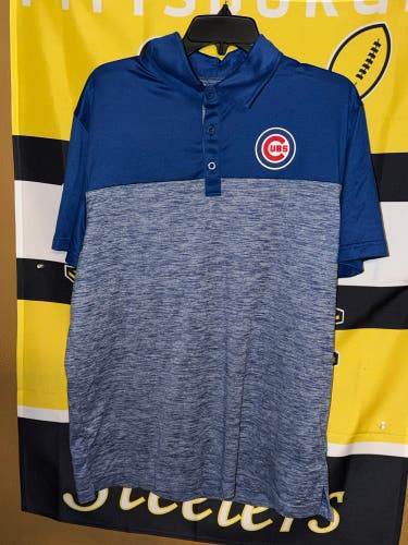 Majestic MLB Baseball Chicago Cubs Polo Graphic T Shirt Men’s Size Large New