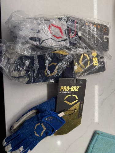 Lot of 3 (Three) Youth Large EvoShield Pro-SRZ Batting Gloves (New)