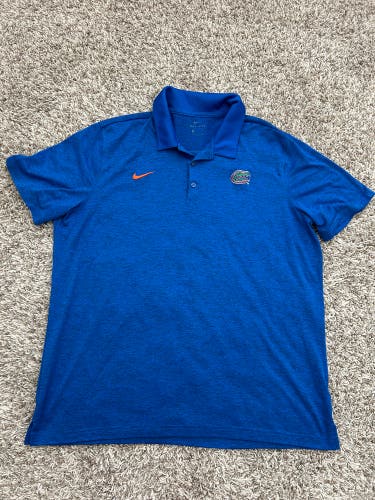 Nike Florida Gators Dri‑FIT Polo Shirt Men’s XL Blue Athletic Golf Performance
