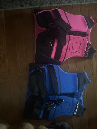 Life Jackets 50-90 lbs (one pink one blue)