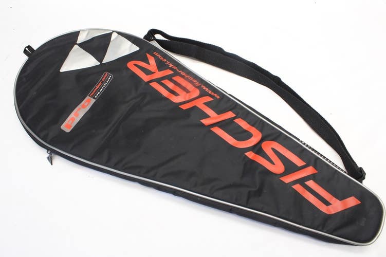 FISCHER "PRO NUMBER ONE" SINGLE ZIPPERED TENNIS RACQUET COVER WITH STRAP
