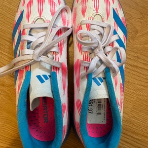 White, Pink, Blue Unisex 4Y (Big Kids / Youth) Adidas Turf Cleats Cleats (Used)