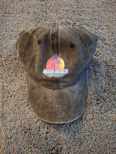 Miami Beach Distressed Strapback Dad Cap