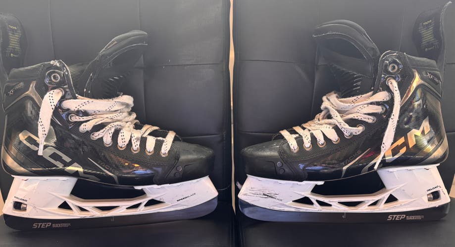 Black/Gray 2024 CCM Tacks XF Pro Hockey Skates Regular Width 9.5 (Used)