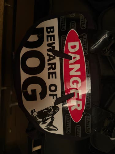 Adult Battle Backplate “beware of dog” (Used)