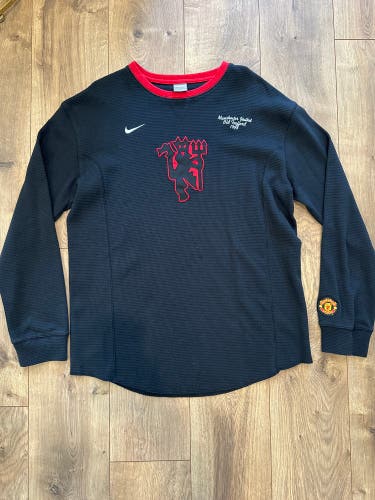 Mens Vintage Nike Manchester United Crew Neck Waffle Shirt Size XXL