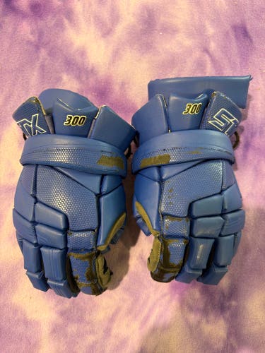 Blue 12" STX Stallion 300 Lacrosse Gloves (Used)