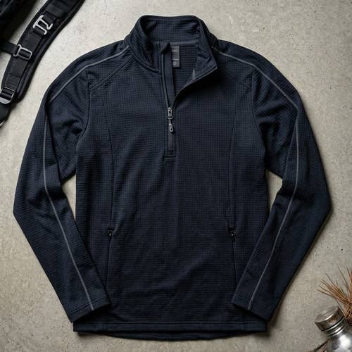 Mondetta Men's M Black 1/4 Zip Pullover Activewear Shirt Textured Zip Pockets